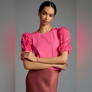 Anthropologie Rose Sleeve Top